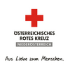 Das Logo des Roten Kreuzes Landesverband Niederösterreich Slogan Aus Liebe zum Menschen unten