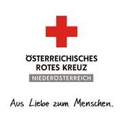 Das Logo des Roten Kreuzes Landesverband Niederösterreich Slogan Aus Liebe zum Menschen unten