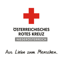 Das Logo des Roten Kreuzes Landesverband Niederösterreich Slogan Aus Liebe zum Menschen unten