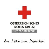 Das Logo des Roten Kreuzes Landesverband Niederösterreich Slogan Aus Liebe zum Menschen unten