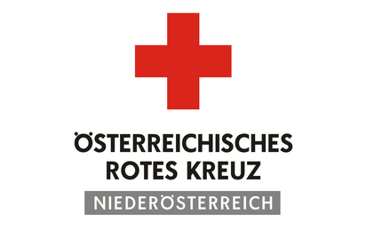 Das Logo des Roten Kreuzes Landesverband Niederösterreich Slogan Aus Liebe zum Menschen unten