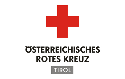 Das Logo des Roten Kreuzes Landesverband Tirol Slogan Aus Liebe zum Menschen unten