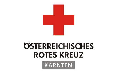 Das Logo des Roten Kreuzes Landesverband Kärnten Slogan Aus Liebe zum Menschen unten