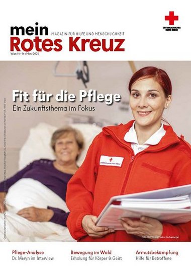 Das Cover des RKM 1/2025 zeigt ein Symbolbild für Pflege