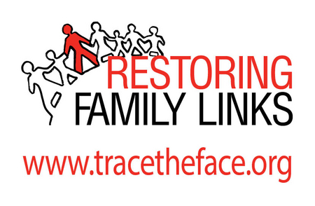 Logo von "Restoring Familiy Links": getrennte Familien werden symbolisch zusammengebracht