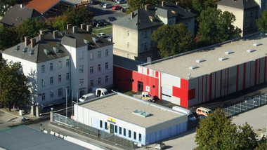 Rotkreuz-Bezirksstelle Marchfeld mit Blick von oben