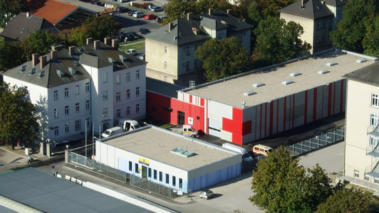 Rotkreuz-Bezirksstelle Marchfeld mit Blick von oben