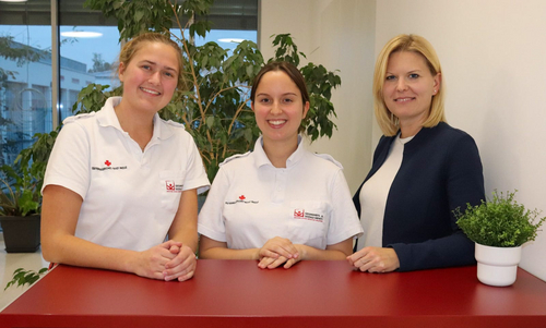 im Bild v.l.n.r. Saskia, Filipa und Nina auf der Bezirksstelle Korneuburg