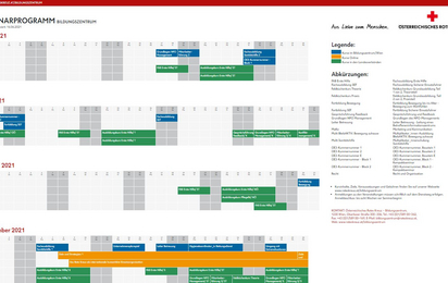 grafischer Veranstaltungsplan des Bildungszentrums