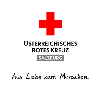 Logo Rotes Kreuz Salzburg mit Slogan darunter Aus Liebe zum Menschen