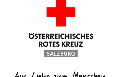 Logo Rotes Kreuz Salzburg mit Slogan darunter Aus Liebe zum Menschen