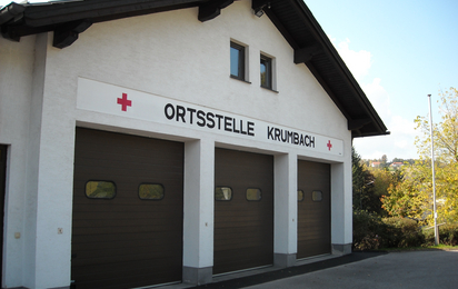 Die Ortsstelle Krumbach mit 3 Garagenplätzen im Obergeschoss der Feuerwehr Krumbach