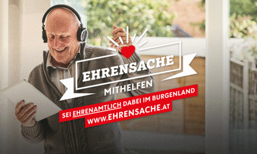 Ehrensache Plakat -älterer Mann mit Kopfhörer