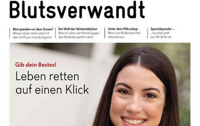 Cover des Magazins Blutverwandt, das Magazin zur Blutspende.