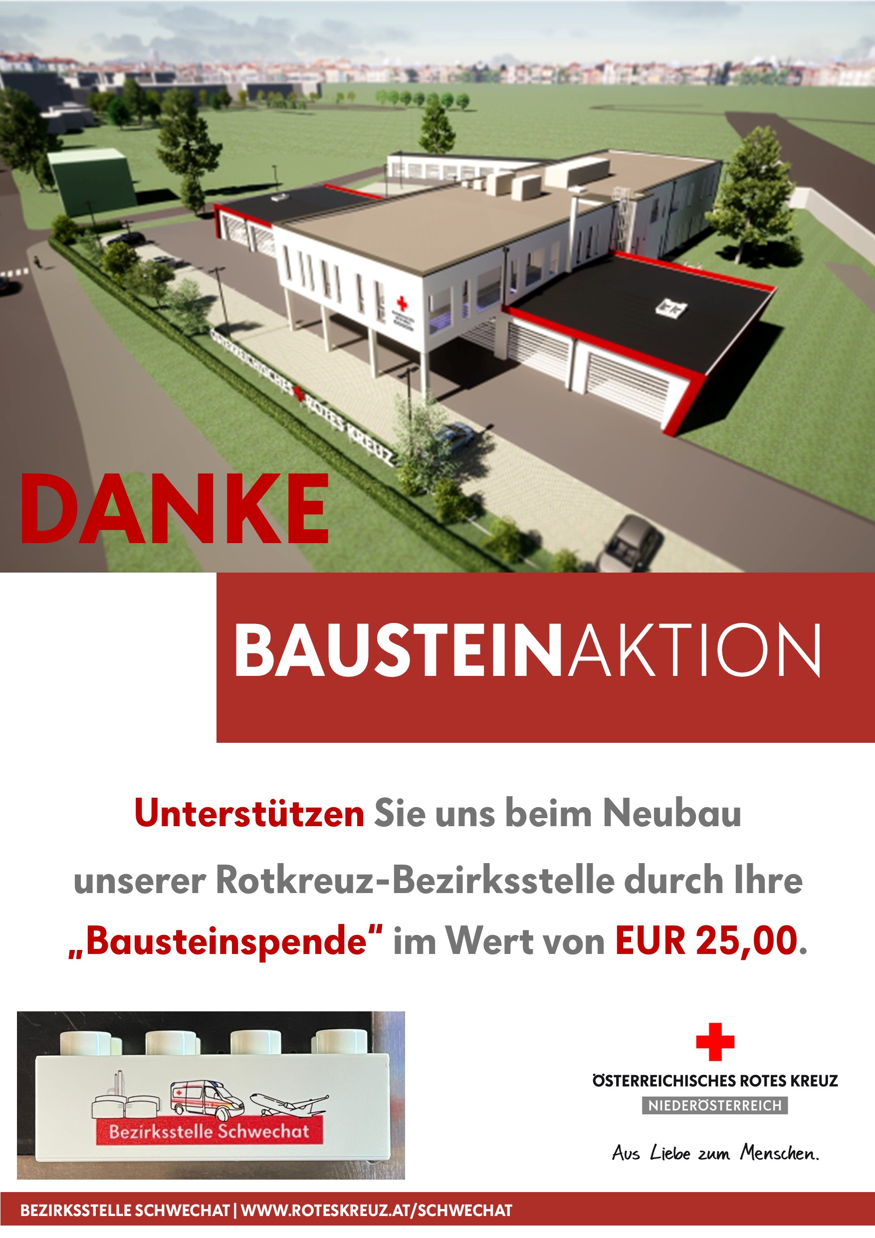 Plakat mit Informationen zur Bausteinaktion