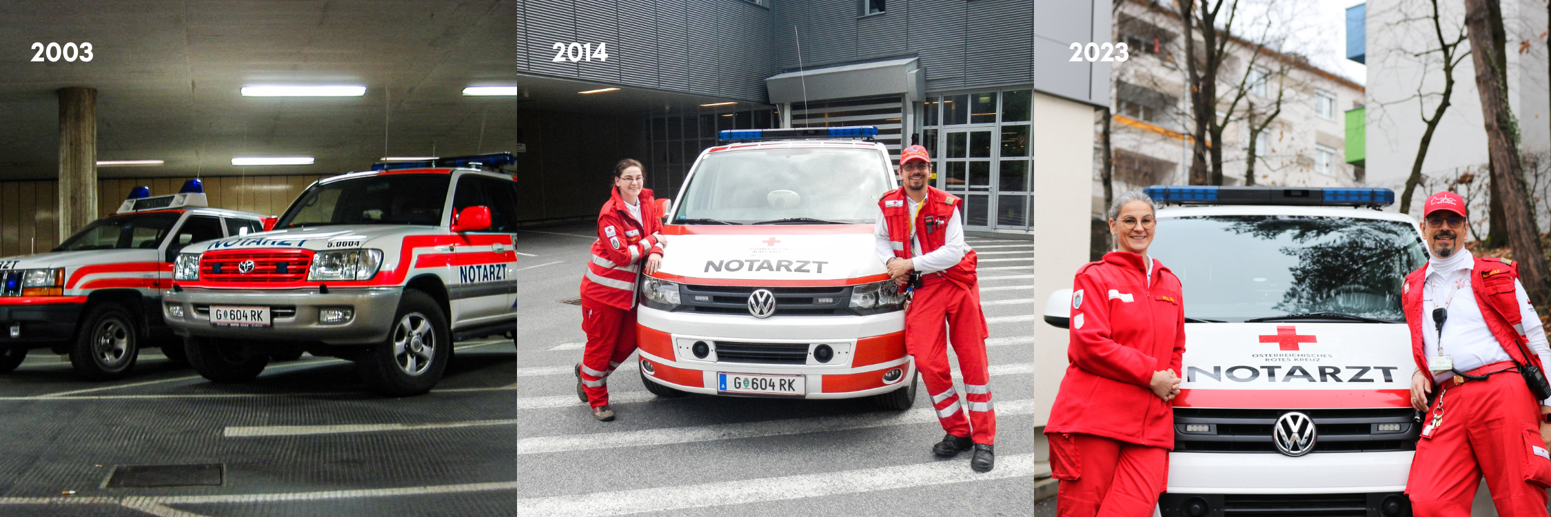 Kerstin und Klaus-Dieter Wolf stehen zusammen vor einem Notarztfahrzeug.